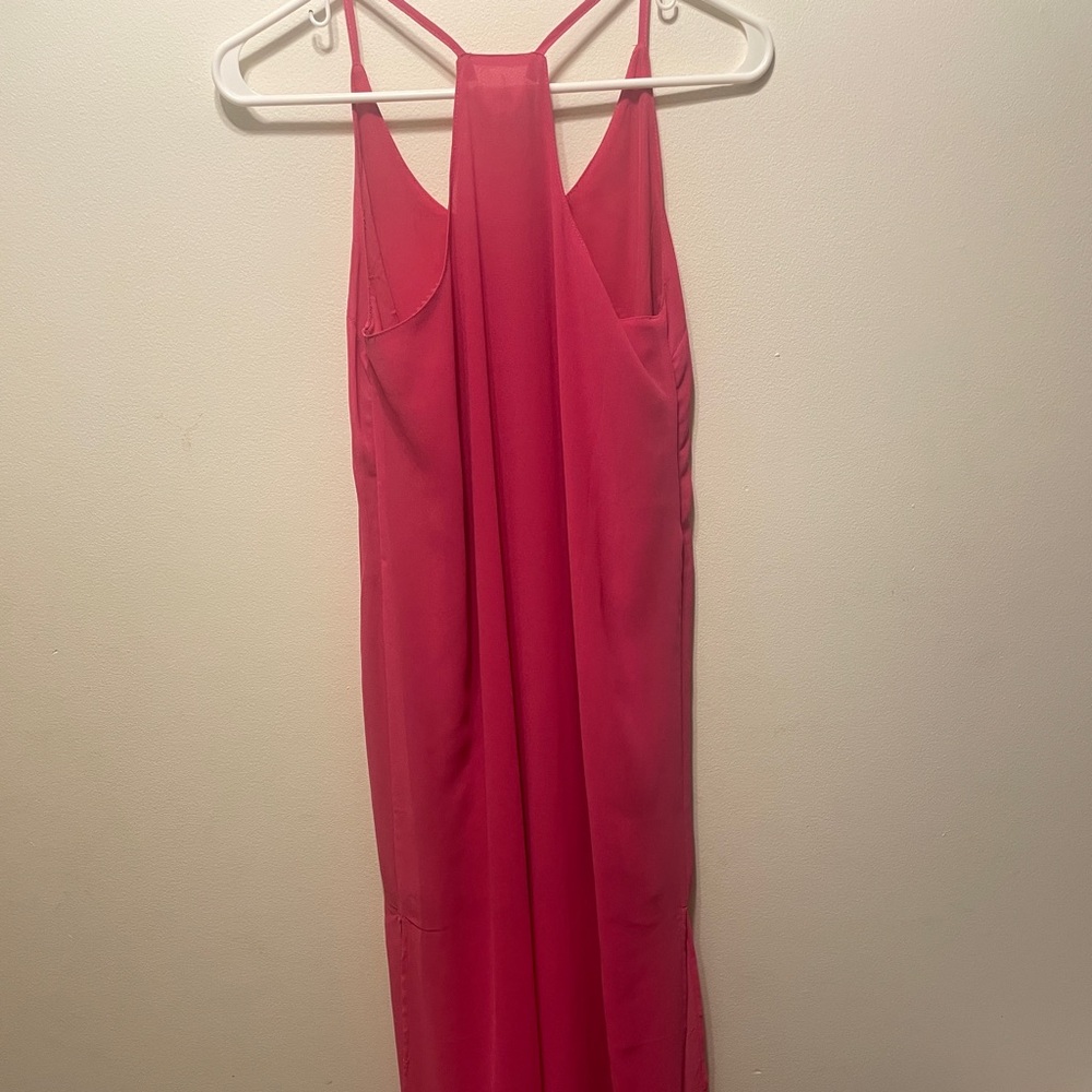 Kori America maxi dress pink with blue and white embroidery Aztec design - Picture 6 of 6